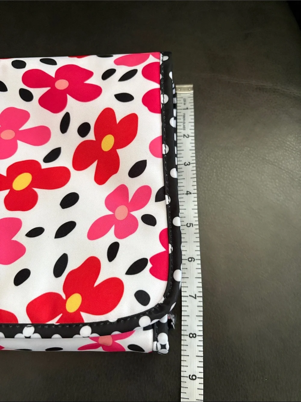 Hanging Travel Organizer with Pink & Red Floral Print